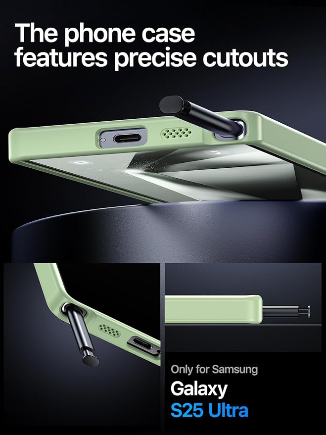 QTlier Phone case for Galaxy S25 Ultra- 360 Rotatable Magnetic Ring Stand, Military-Grade Protection, Raised Camera Frame