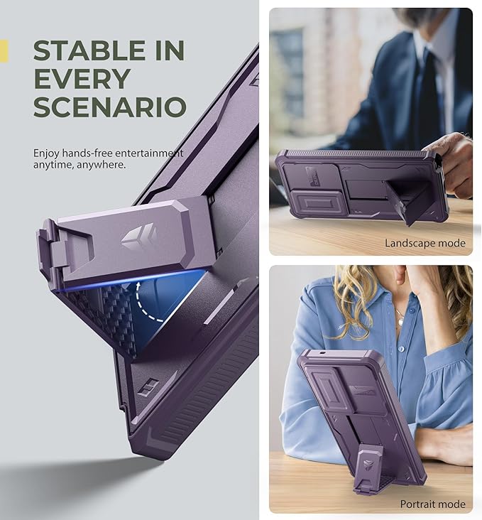 Dexnor for Samsung Galaxy S25 Ultra Case with Built-in Slide Camera Cover &Screen Protector&Kickstand,Heavy-Duty Shockproof Rugged Case Full-Body Bumper Cover for Galaxy S25 Ultra(2025),Phantom Purple