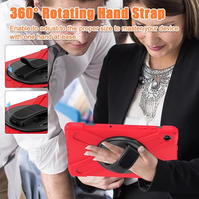 TSQQST for Galaxy Tab A9+ Plus Case 11" 2023 for Kids | Samsung A9 Plus Tablet Case with Screen Protector Stand&Hand Shoulder Strap | Rugged Protective Case for Galaxy Tab A9+ SM-X210/X216/X218-Red