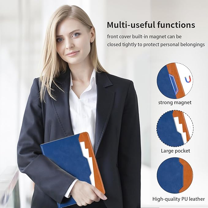 Case for Samsung Galaxy Tab S10 FE Plus 13.1-Inch 2025 - Model SM-X620/SM-X626B with S Pen Holder and Pocket, PU Leather Business Folio Stand Cover for Galaxy S10 FE+, Blue