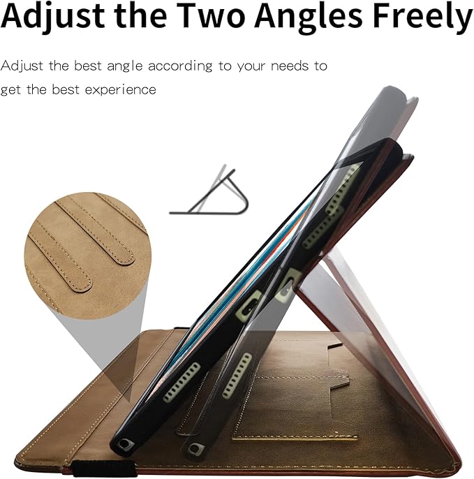 for Lenovo Tab M9 Case 9.0 inch (TB-310FU, 2023 Released) Business PU Leather Multi-Angle Stand Flip Case with Pencil Holder Card Slot for Lenovo Tab M9 9" Android Tablet-Orange