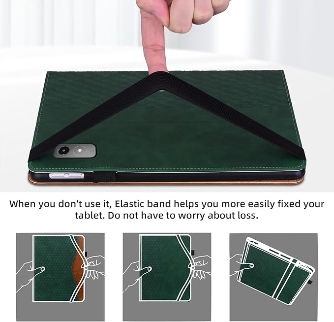 Case for Lenovo Tab P12 12.7 inch (TB370FU),Retro Folio Shell for Lenovo Xiaoxin Pad Pro 12.7 inch Multi-Angle Stand Cover PU Leather with Card Pocket,Retro Green