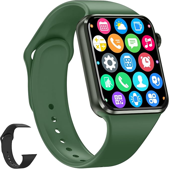 Smart Watch for Men Women Compatible Android iOS iPhone, 2.09" Touch Screen Fitness Tracker Smartwatch with Call/SMS/Sleep Monitor/Pedometer Two Sport Bands (Green)