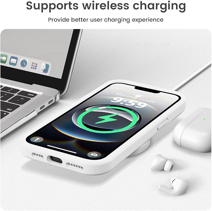 Vooii Compatible with iPhone 16e Case, Liquid Silicone Upgrade [Camera Protection] [Soft Anti-Scratch Microfiber Lining] Shockproof Phone Case for iPhone 16e 6.1 inch - White