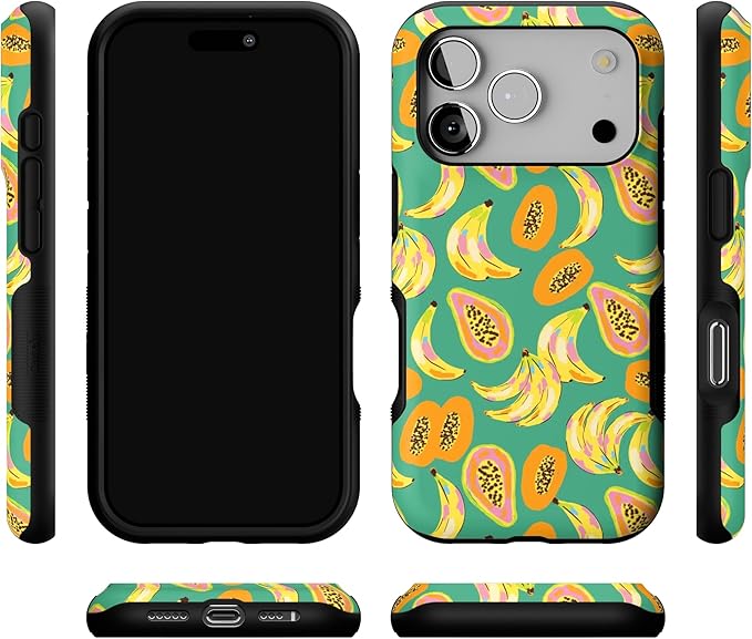 Casely iPhone 17 Pro Case | Papaya Palms | Dippin' Daisy's Tropical Vacation | Bold Protective Design | Compatible with MagSafe