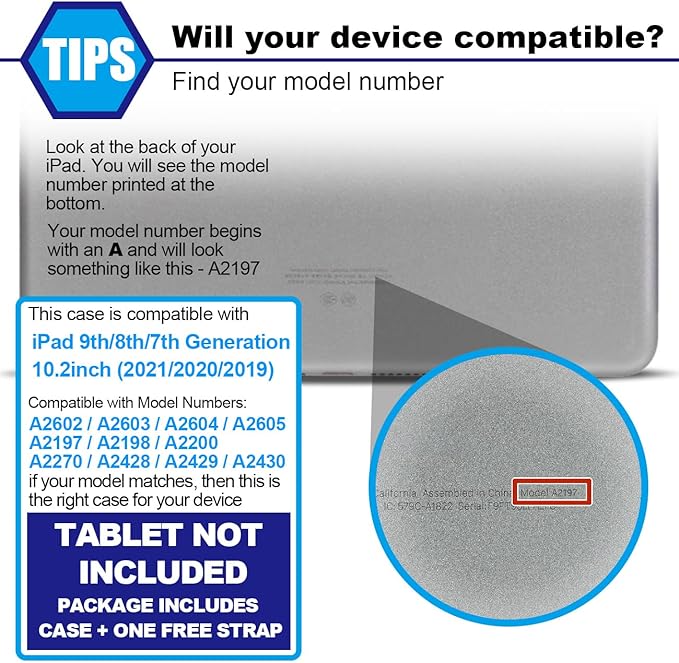 SEYMAC stock Case for iPad 9th/ 8th/ 7th Generation 10.2'', 3-Layers Full-Body Shockproof Case with Pencil Holder Folio Stand/Detachable Cover, Auto Sleep/Wake Magnetic for iPad 10.2 inch, Black