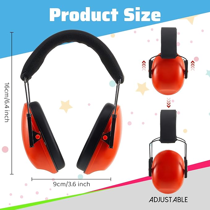 Amylove 6 Pcs Kids Noise Cancelling Headphones 27db Adjustable Earmuffs for Autism Sensory Toddler Children(Assorted Colors)