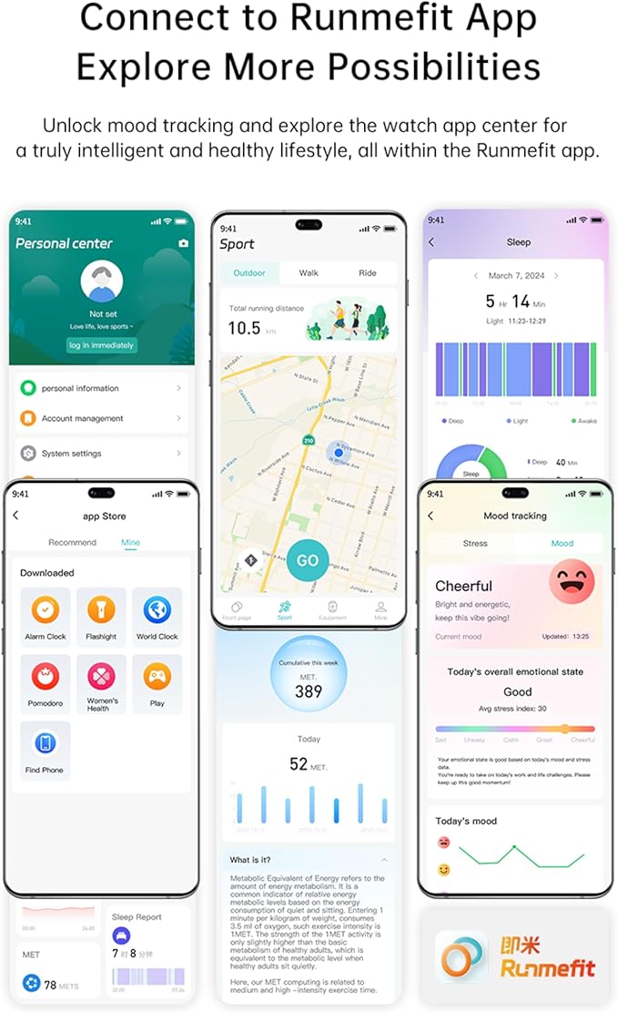 MEHRI Fitness Tracker - Smart Watch with 24/7 Heart Rate, Blood Pressure & Oxygen, Sleep & Stress Monitoring, IP68 Waterproof, Activity Tracker, Step Count, Calories, Distance & More (Black)