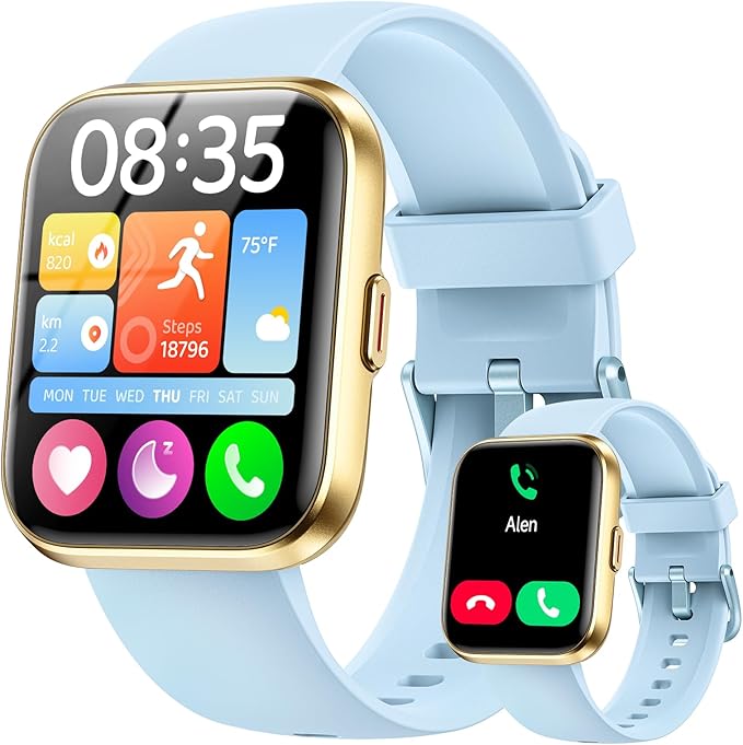 Smart Watches for Women Men, 1.85" AMOLED Screen Smartwatch Compatible iPhone Android Phone (Answer/Make Call), 24/7 SpO2 Sleep Heart Rate Monitor,3ATM Waterproof, Fitness Tracker Watch 120+ Sport