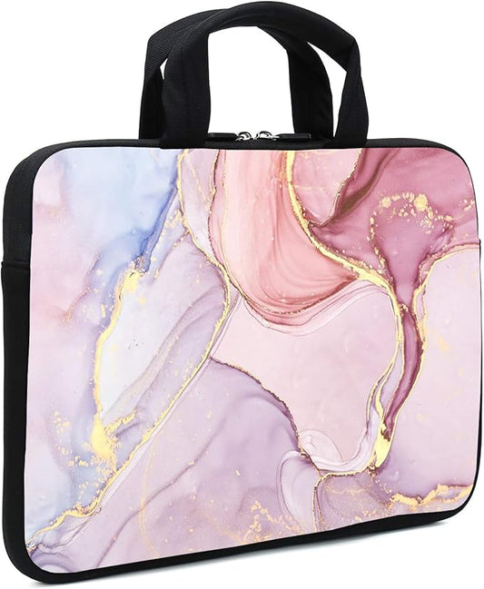 Laptop Sleeve Case 11.6" 12.1 Inch Neoprene Laptop Sleeve/Notebook Computer Pocket Case/Chromebook Case/Tablet Briefcase Carrying Bag Compatible For Men， Women ，boys， girls (Pink Marble)