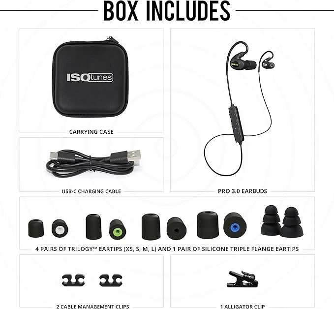 ISOtunes PRO 3.0 Bluetooth Hearing Protection - OSHA Approved Earbuds with 20 Hour Battery Life, Bluetooth Ear Protection with 27 dB Noise Reduction (NRR) Earplug Headphones - Durable Work Earbuds