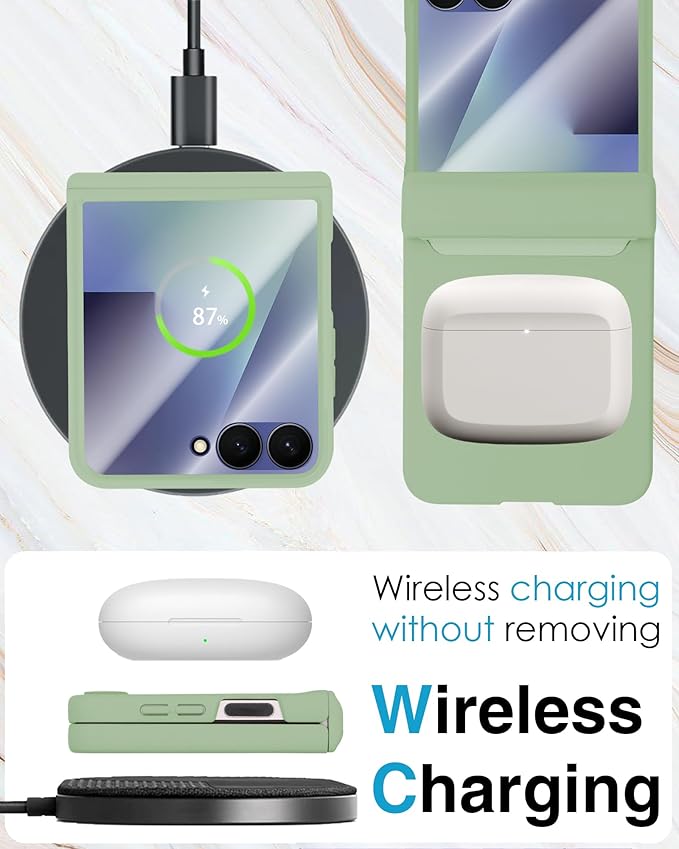 STORMTAL for Samsung Galaxy Z Flip 7 Case, Hinge Protection, Built-in Screen Protector, Wireless Charging, Shockproof, Slim Rugged Phone Protective Case for Galaxy Z Flip 7 Mint