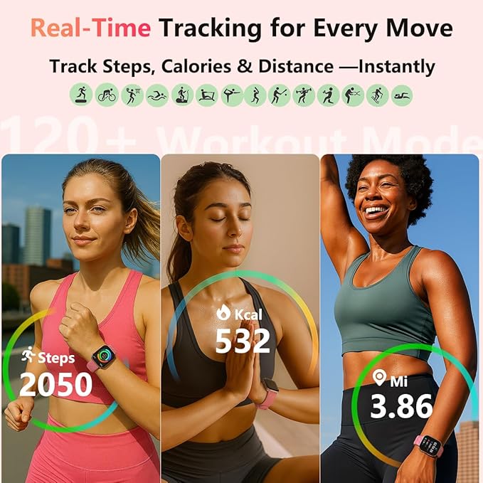 MorePro Smart Watches for Women iPhone Android(Answer/Make Call), 2025 Fitness Trackers with Heart Rate/Blood Pressure/Blood Oxy-gen/Sleep Monitor, 1.85" HD Health Smartwatch with 120+ Sport Modes