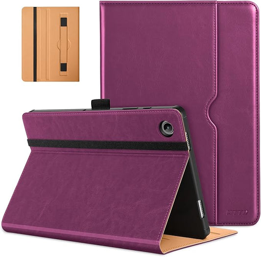 DTTO for Samsung Galaxy Tab A9 Plus 11 inch Case 2023, Premium Leather Business Folio Stand Cover with Hand Strap for Galaxy Tab A9+ 11'' 2023 Model (SM-X210/X216/X218) - Auto Wake/Sleep, Purple