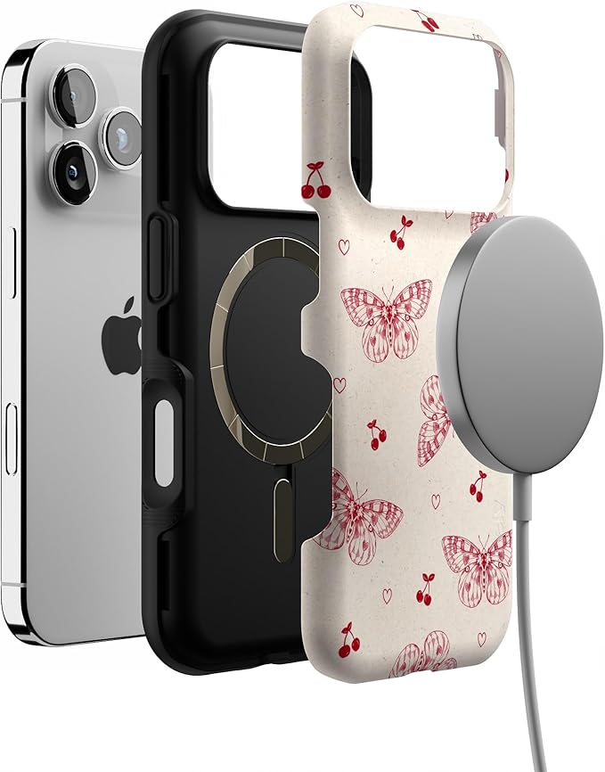 Casely iPhone 17 Pro Case | Heart Flutters | Butterfly | Bold Protective Design | Compatible with MagSafe