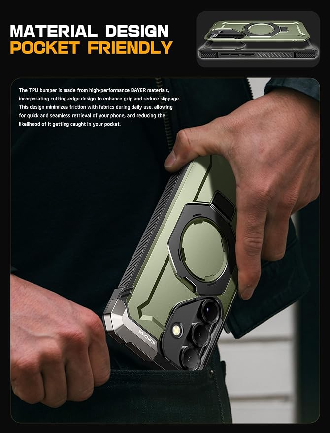 SUPCASE for Samsung Galaxy S25 Case with Stand (Unicorn Beetle Grip), [Compatible with MagSafe] [Military-Grade Drop Protection] Heavy Duty Shockproof Magnetic Phone Case for Galaxy S25 6.2", Guldan