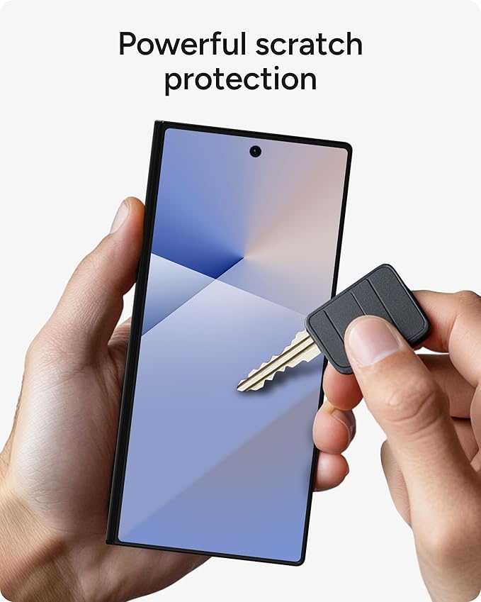 ZAGG Glass+ Samsung Galaxy Z Fold7 Screen Protector (Front Screen Only) – 3x Stronger, Scratch-Resistant, Smudge-Resistant, Fingerprint Scanner Compatible, InvisibleShield, Easy Installation