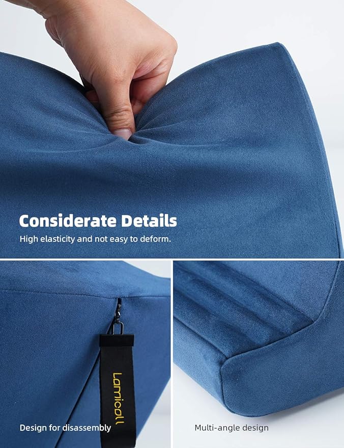 Lamicall Tablet Pillow Stand, Pillow Soft Pad for Lap - Tablet Holder Dock for Bed with 6 Viewing Angles, for iPad Pro 9.7, 10.5, 11, 12.9 Air Mini 4 3, Kindle, Galaxy Tab, E-Reader, Royal Blue