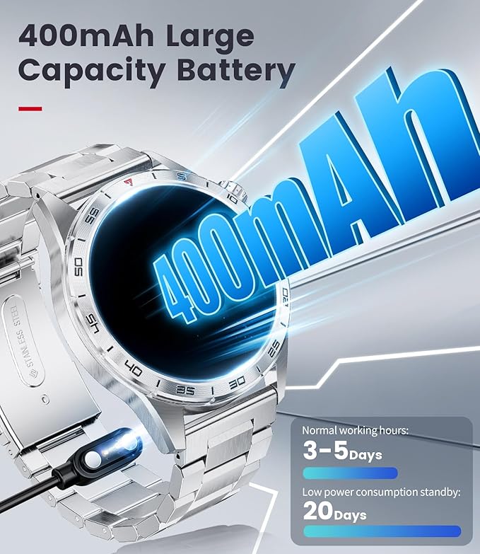 Smart Watches for Men Women, 1.43" Bluetooth Call Sports Smart Watch, Waterproof Fitness Tracker with 110+ Sports Modes/Heart Rate/Sleep Monitor, Fitness Smart Watch for Android & iPhone(3 Straps)