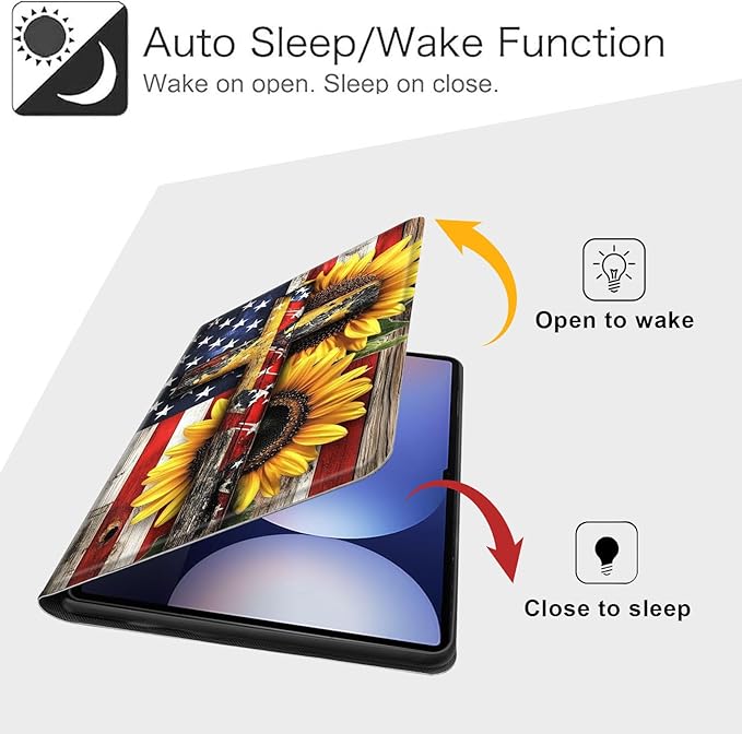 Case for Samsung Galaxy Tab S10 Plus/ S9 FE Plus/ S9 Plus 5G Tablet 12.4'', Slim PU Leather Stand Cover with Auto Wake/Sleep, Multi-Angle Viewing & Shockproof, Cross American