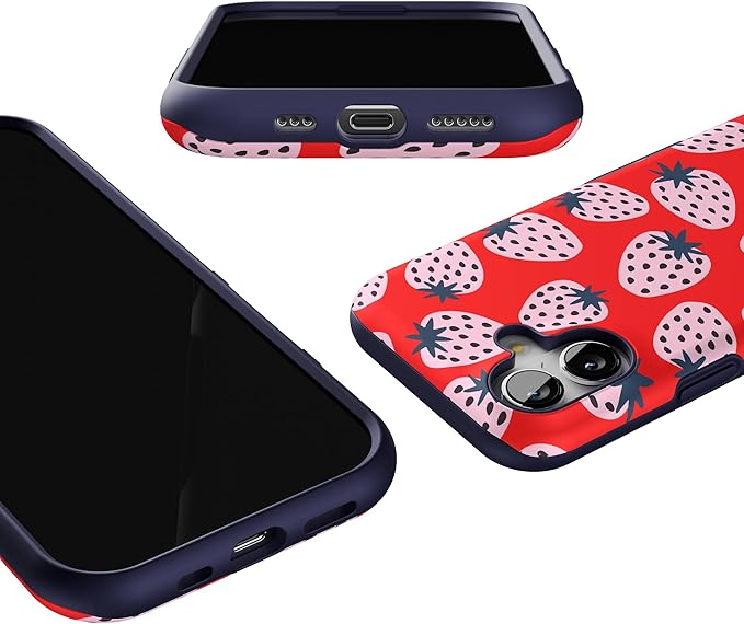 Casely iPhone 17 Case | I'd Pick You | Red Strawberry | Bold Protective Design | Compatible with MagSafe