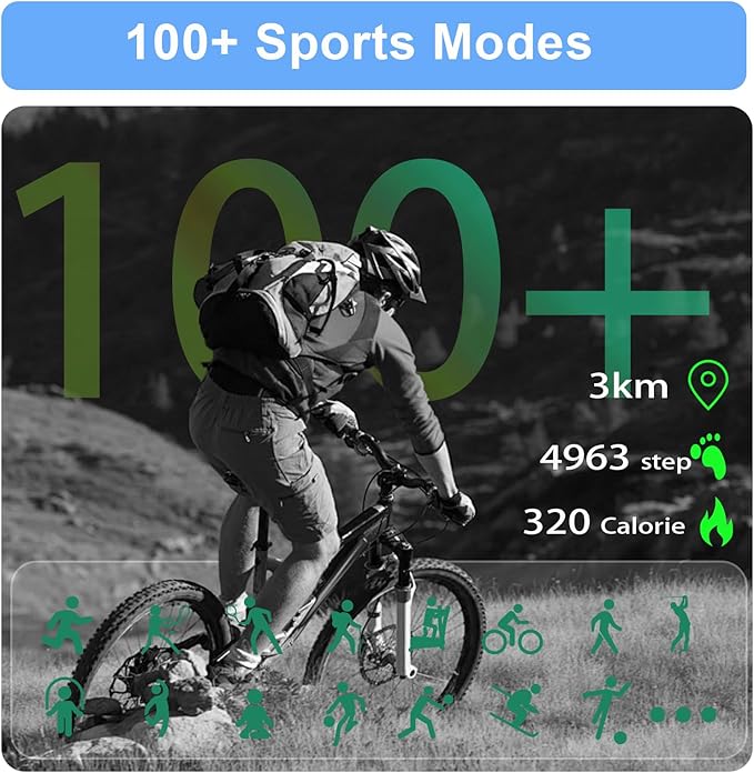 Smart Watch for Men(Answer/Make Calls),Built-in GPS,2.1" Touch Screen Fitness Tracker, Heart Rate/Sleep/SpO2 Monitor, Pedometer,110+ Sport Mode Smartwatch for Android Phone, A2