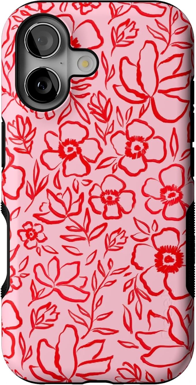 Casely iPhone 17 Case | Blush Garden | Floral Doodle | Bold Protective Design | Compatible with MagSafe