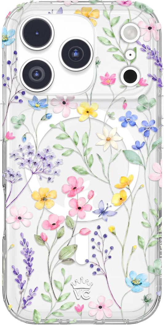 VELVET CAVIAR Case for iPhone 17 Pro | Compatible with MagSafe | 10ft Drop Tested | Cute Girly Protective Designer Cases for Women | Enchanted Floral Wildflowers