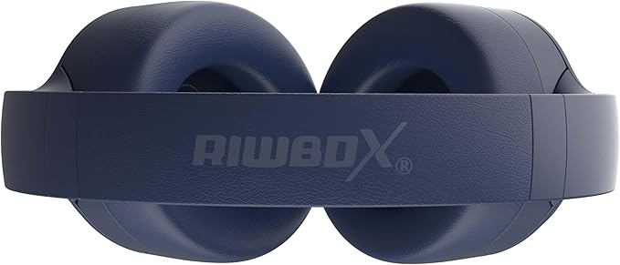 Riwbox Hybrid Active Noise Cancelling Headphones, Wireless Over Ear Bluetooth Headset, 60H Playtime, High-Fidelity, Foldable, Comfort&Immersion for Work/Commuting (Blue)