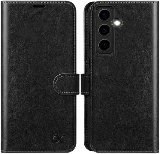 OCASE Compatible with Galaxy S24 5G Wallet Case, PU Leather Flip Folio Case with Card Holders RFID Blocking Kickstand [Shockproof TPU Inner Shell] Phone Cover (2024), Black