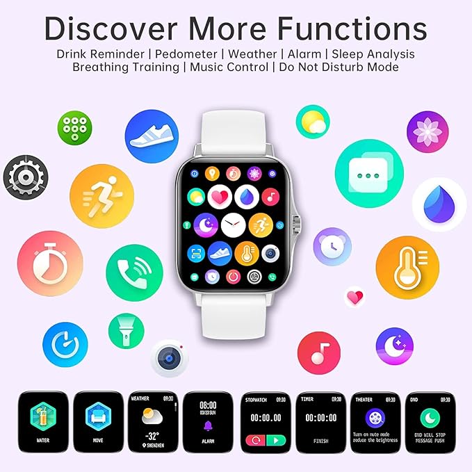 Smart Watches for Women(Answer/Make Call) 1.69" HD 100+/DIY Deal Fitness Tracker with Sleep Health Monitor Heart Rate/Blood Pressure/Blood Oxygen Pedomete Smartwatch for iPhone & Android