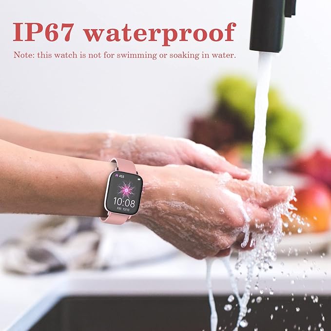 1.90'' with Smart Watch(Answer/Make Calls),Smart Fitness Tracker Watches for Android/iOS Phones,Bluetooth Call and Text Message/Sleep Monitor/Heart Rate/Step Counter Android Smartwatch for Women Men