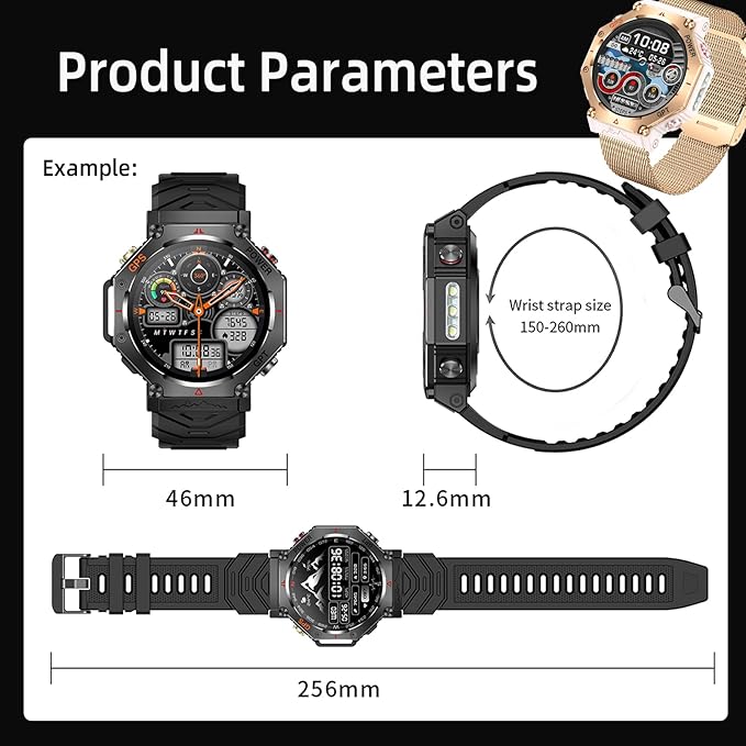 ZL-SW8 (Rose Gold) 1.39" Stylish Smartwatch for Women, Bluetooth Calling, AI Voice Assistant, 107 Sport Modes, 3ATM Waterproof, Fashionable Design, Compatible with Android/iOS