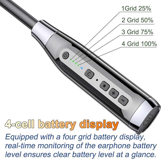 Neckband Bluetooth Headphones，6.0 Bluetooth 120 Hours Playtime，IPX7 Sports Waterproof Earbuds with Microphone Noise Cancelling with TF Card Slot ，HiFi Stereo (Black)