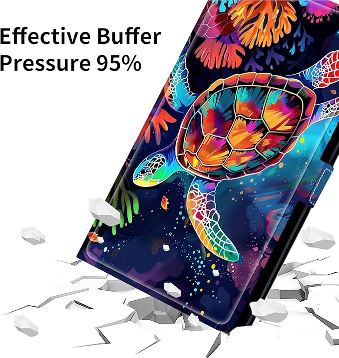 for Walmart Onn 10.4" Tablet Pro 2023 (Model:100110603) Case Dluggs 360 Degree Rotating Smart Protective Stand Cover for Walmart Onn 10.4 Inch Pro Tablet-Colorful Turtle