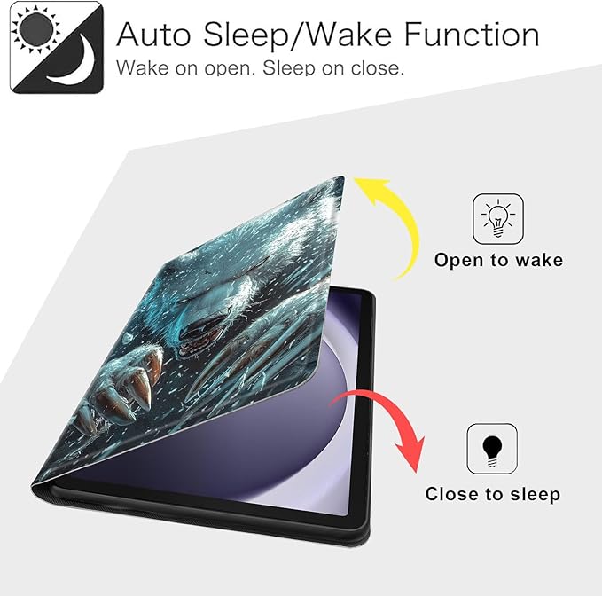 Case for Samsung Galaxy Tab A9+/A9 Plus 11” 2023 Model (SM-X210/X216/X218), Slim PU Leather Stand Cover with Auto Wake/Sleep, Multi-Angle Viewing & Shockproof, White Bear with Claws