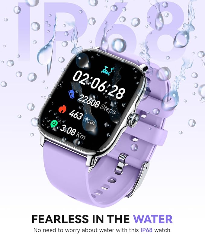 Smart Watch for Women Men- Answer/Make Call, 2025 IP68 Waterproof Fitness Step Sleep Tracker Watch with Monitor Activity Counter Smartwatch for Andriod iPhone iOS Samsung Compatible