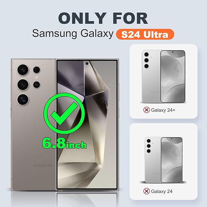 Designed for Samsung Galaxy S24 Ultra Case with Magnetic Ring Stand [Compatible with Mag-Safe][Military Grade Drop Protection][Build in Kickstand] S24 Ultra Phone Case 6.8",Light Purple