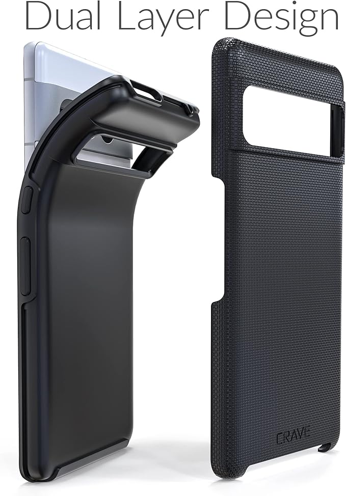 Crave Dual Guard for Google Pixel 7 Pro Case, Shockproof Protection Dual Layer Case for Google Pixel 7 Pro - Black