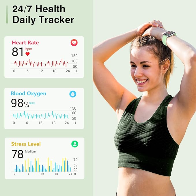 Smart Watches for Women Men, 2025 Smartwatch 1.8'' Alexa Fitness Tracker Smart Watch Compatible for Android iPhone with Bluetooth Call (Answer/Make), IP68 Waterproof Heart Rate/Sleep/SpO2 Monitor 110+