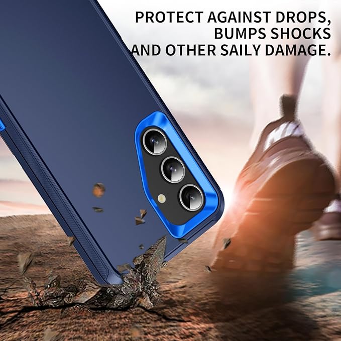 for Galaxy S25 FE 5g Case,Shockproof Dropproof Dustproof 3-Layer Full Body Protection Rugged Heavy Duty High Impact Hard Cover Case for Galaxy S25 fe,Dark Blue
