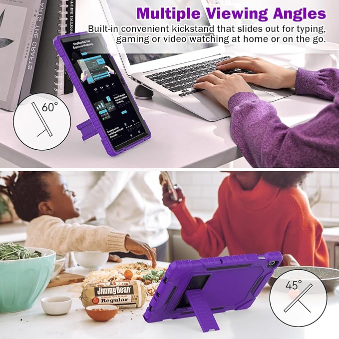 Grifobes for Samsung Galaxy Tab A9 Plus 11 Inch 2023 Cases, Heavy Duty Shockproof Rugged Cover for New Samsung Tablet A9+ 11" Case (SM-X210/X216/X218) with Kickstand for Kids, Dark Purple