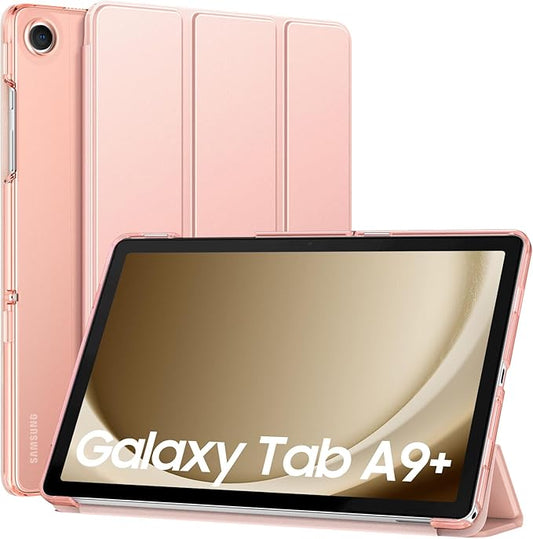 MoKo Case for Galaxy Tab A9+/A9 Plus 11 inch 2023, Slim Stand Protective Smart Cover with Hard PC Translucent Back Shell for Tab A9 Plus Tablet (SM-X210/X216/X218), Auto Wake/Sleep, Rose Gold
