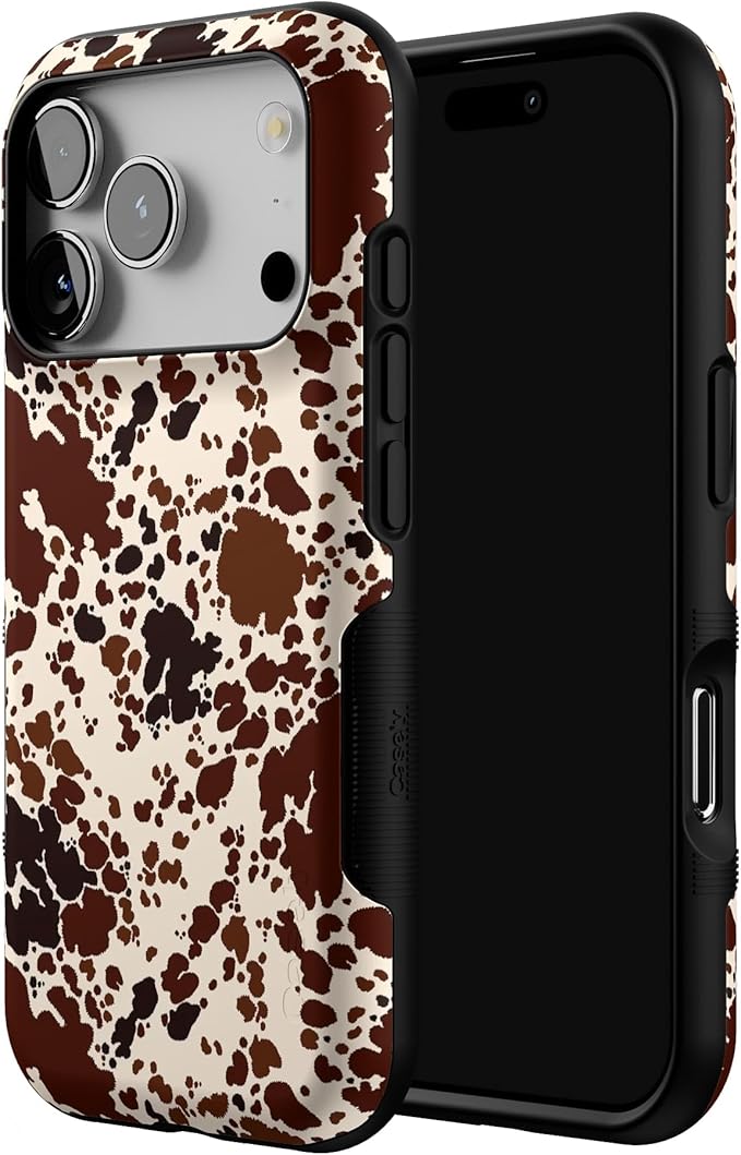 Casely iPhone 17 Pro Case | Cowgirl Envy | Cow Print | Bold Protective Design | Compatible with MagSafe