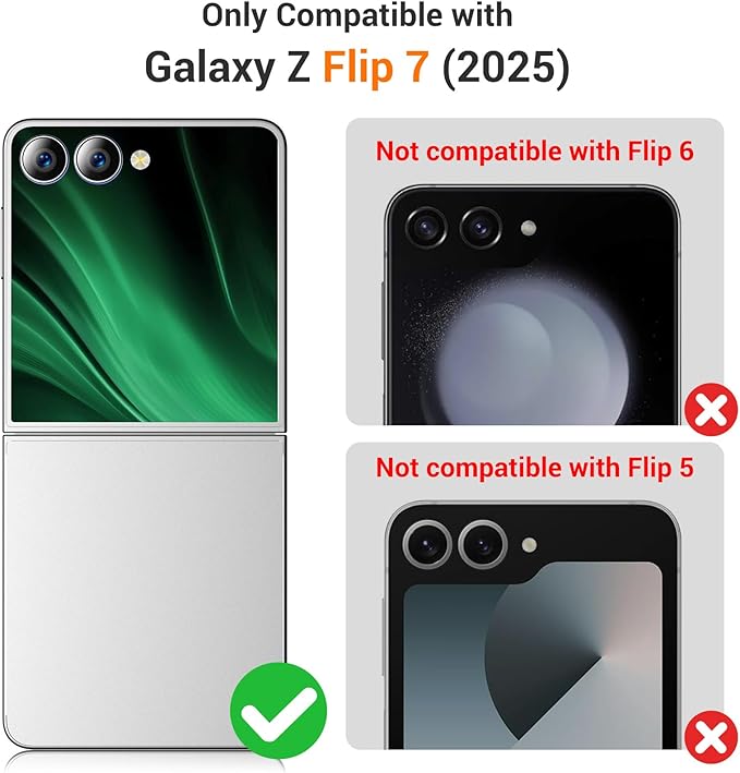 Temdan for Samsung Galaxy Z Flip 7 Case with [Built-in Front Screen Protector] [Kickstand][Hinge Protection][Hard PC] Ultra-Thin Shockproof Protective Phone Case for Galaxy Z Flip 7-Green