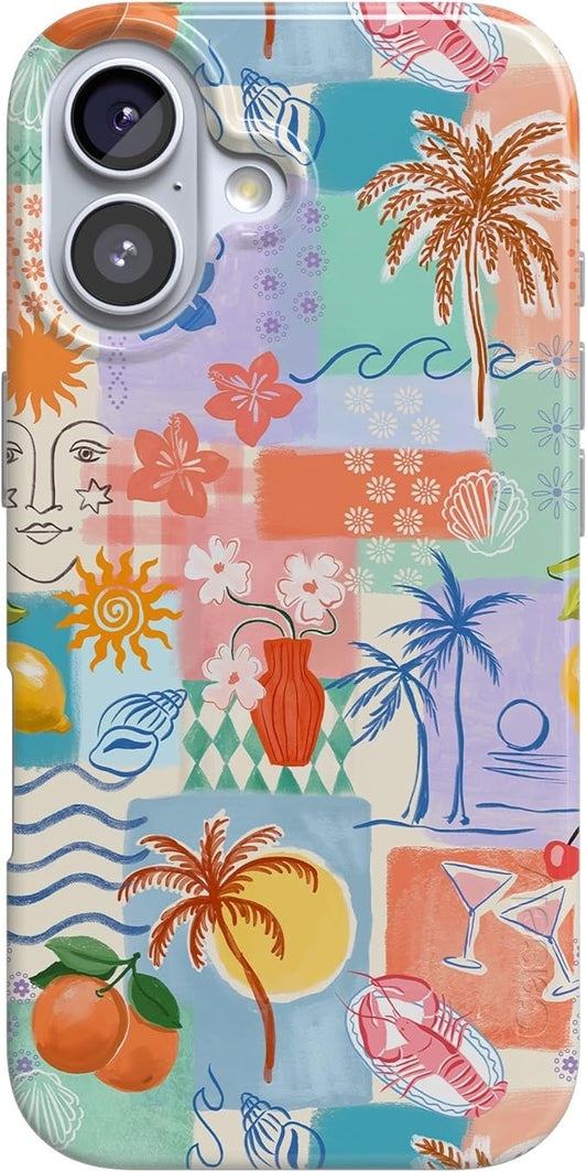 Casely iPhone 17 Case | Tropical Heat | Beachy Collage | Compatible with MagSafe | Classic Ultra Slim Design
