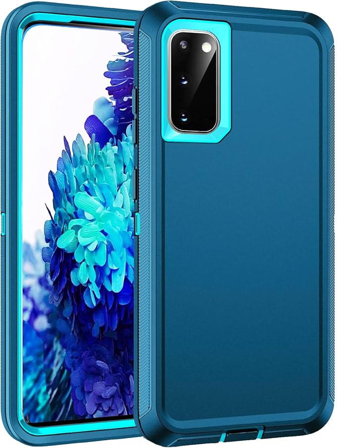 for Galaxy S20 FE 5g Case,Shockproof Dropproof Dustproof 3-Layer Full Body Protection Rugged Heavy Duty High Impact Hard Cover Case for Galaxy S20 FE 6.5 inch,Turquoise