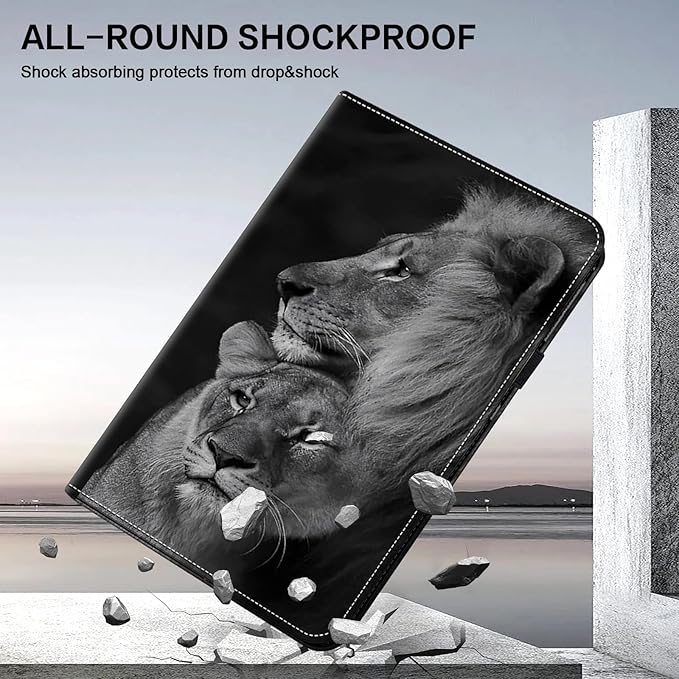 ALILANG Case for Samsung Galaxy Tab A9 Plus 11 Inch Case 2023 with Stylus, Shockproof Folding Stand Cover for Samsung Tab A9+ (SM-X210/X216/X218) Tablet Cases -Two Lion