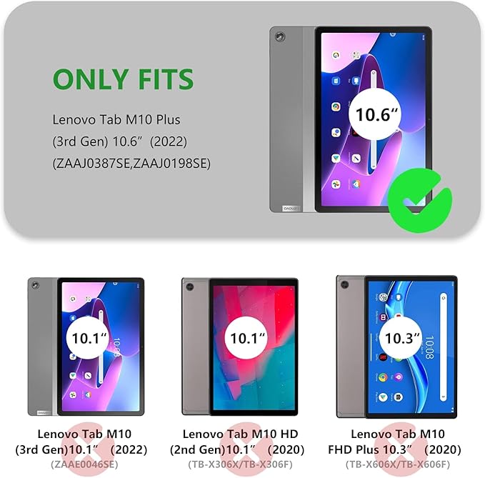 Case for Lenovo Tab M10 Plus 10.6 2022 Premium Slim PU Leather Folding Stand Cover Protective Smart Case with Multi-Angle Stand Card Holder for Lenovo Tab M10 Plus 3rd Gen 10.6 Inch Tablet