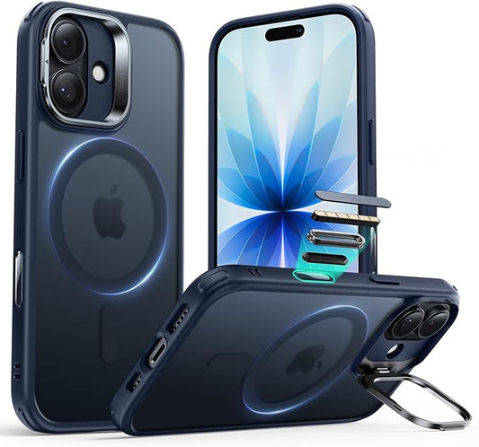 ESR for iPhone 17 Case with Stand, Camera Control Cover Compatible with MagSafe, Military-Grade Drop Protection Magnetic Phone Case for iPhone 17, Scratch-Resistant Back Cover,Frosted Blue